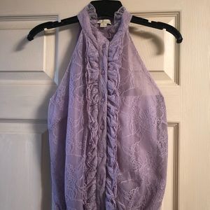LAVENDER LACE HALTER BLOUSE FOREVER 21